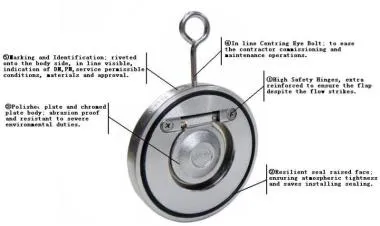 SKS315S6 SS 316 Single Plate Wafer Check Valve
